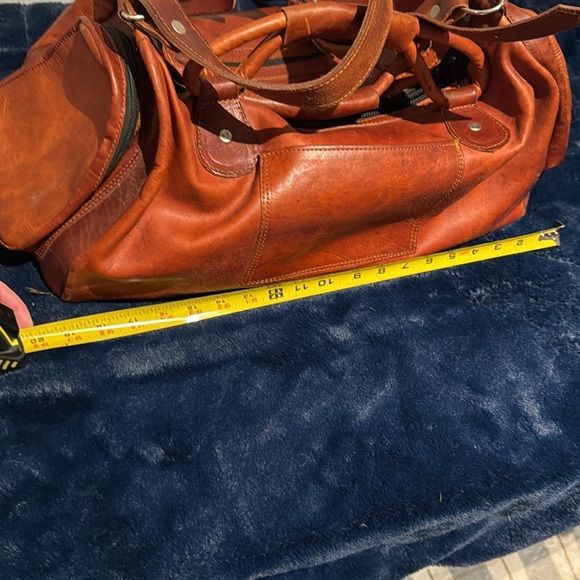 Brown Leather Small Duffel Bag - Picture 5 of 7